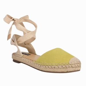 Nine West Mage Ankle Wrap Flat Sandals - Yellow/Brown - Ireland (YP9206357)